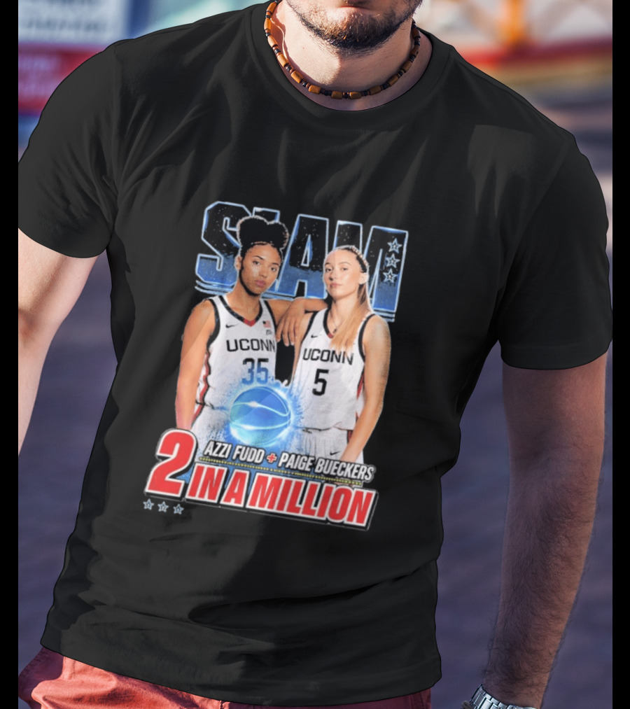 UConn Basketball Stars Paige Bueckers Azzi Fudd SLAM Two In A Million T-Shirt