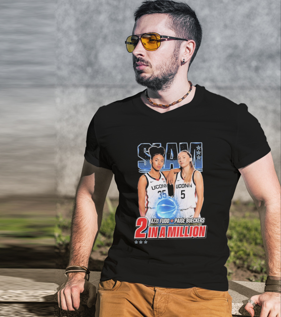 UConn Basketball Stars Paige Bueckers Azzi Fudd SLAM Two In A Million T-Shirt