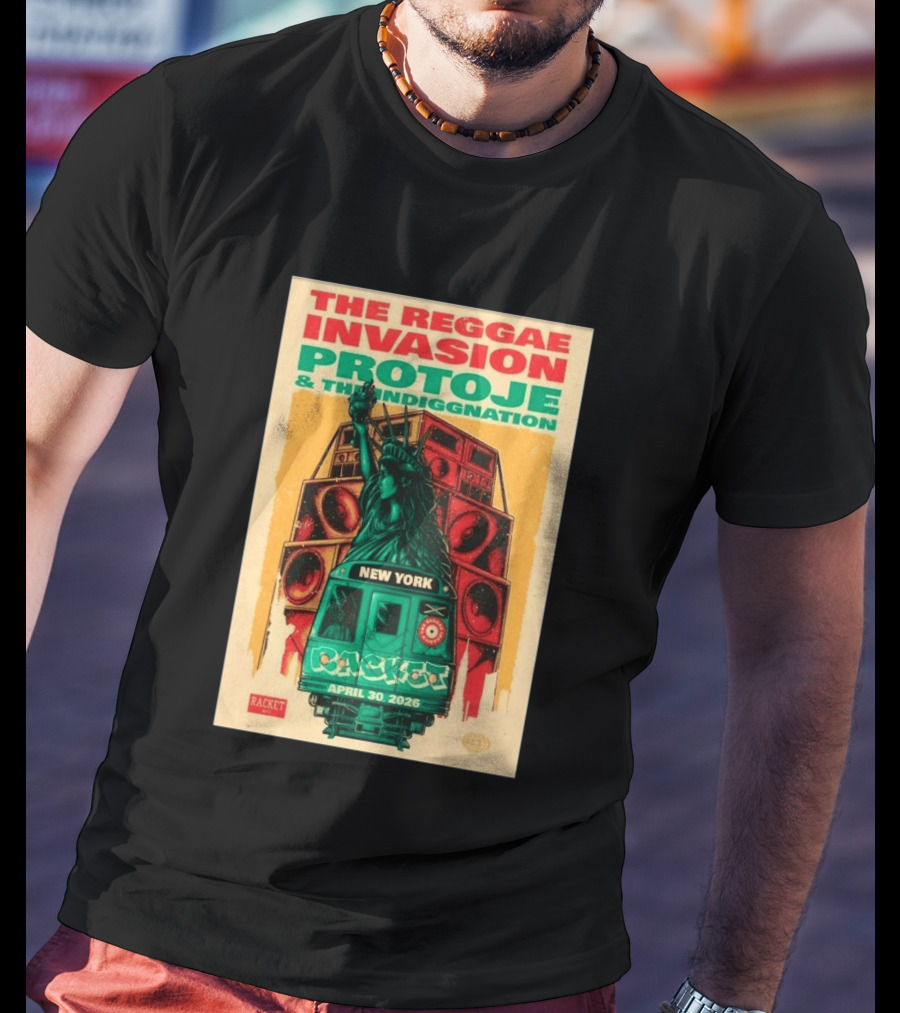 The Reggae Invasion Protoje Indiggnation New York April 30 2026 T-Shirt