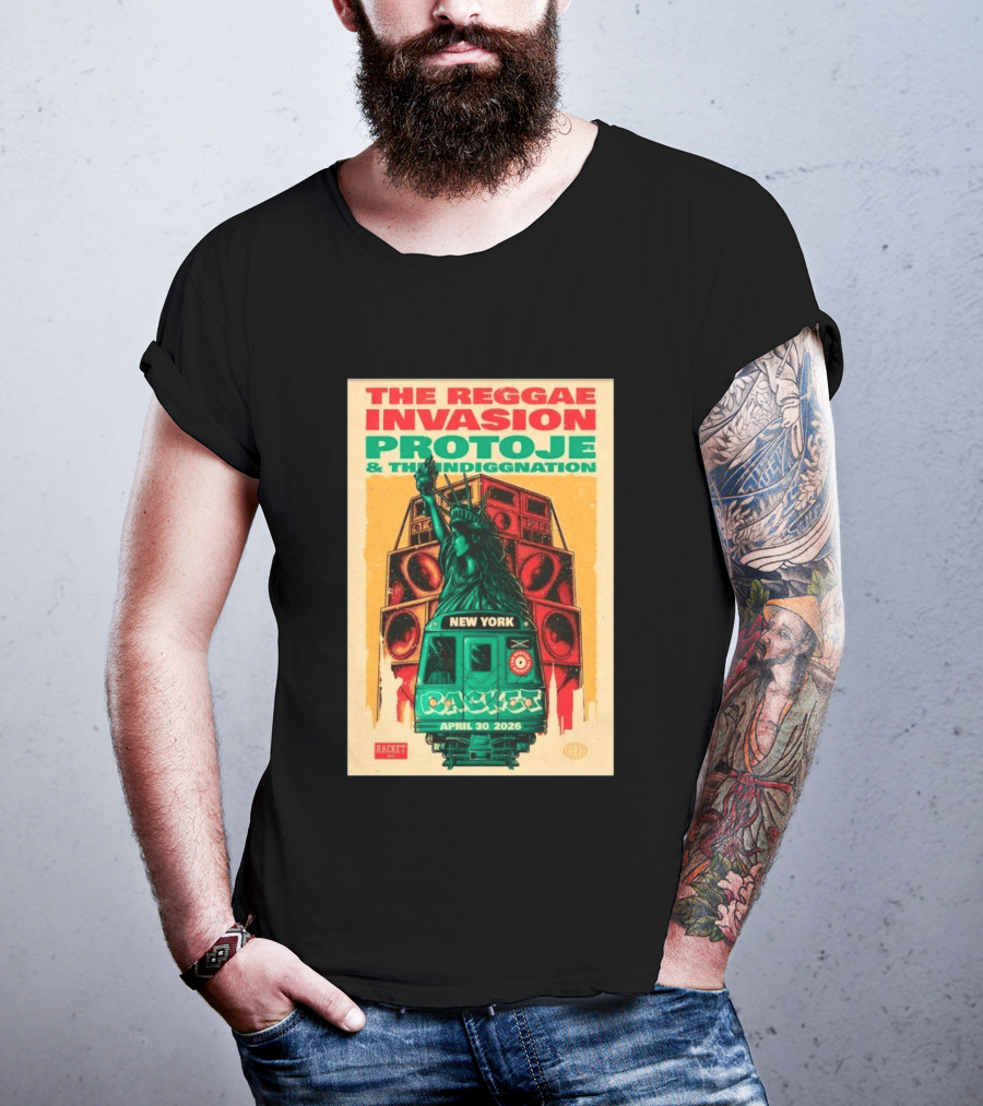 The Reggae Invasion Protoje Indiggnation New York April 30 2026 T-Shirt