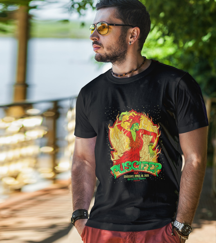 Puscifer Akron Civic Theatre April 16 2026 The Normal Isn't Tour Fiery Dancer T-Shirt