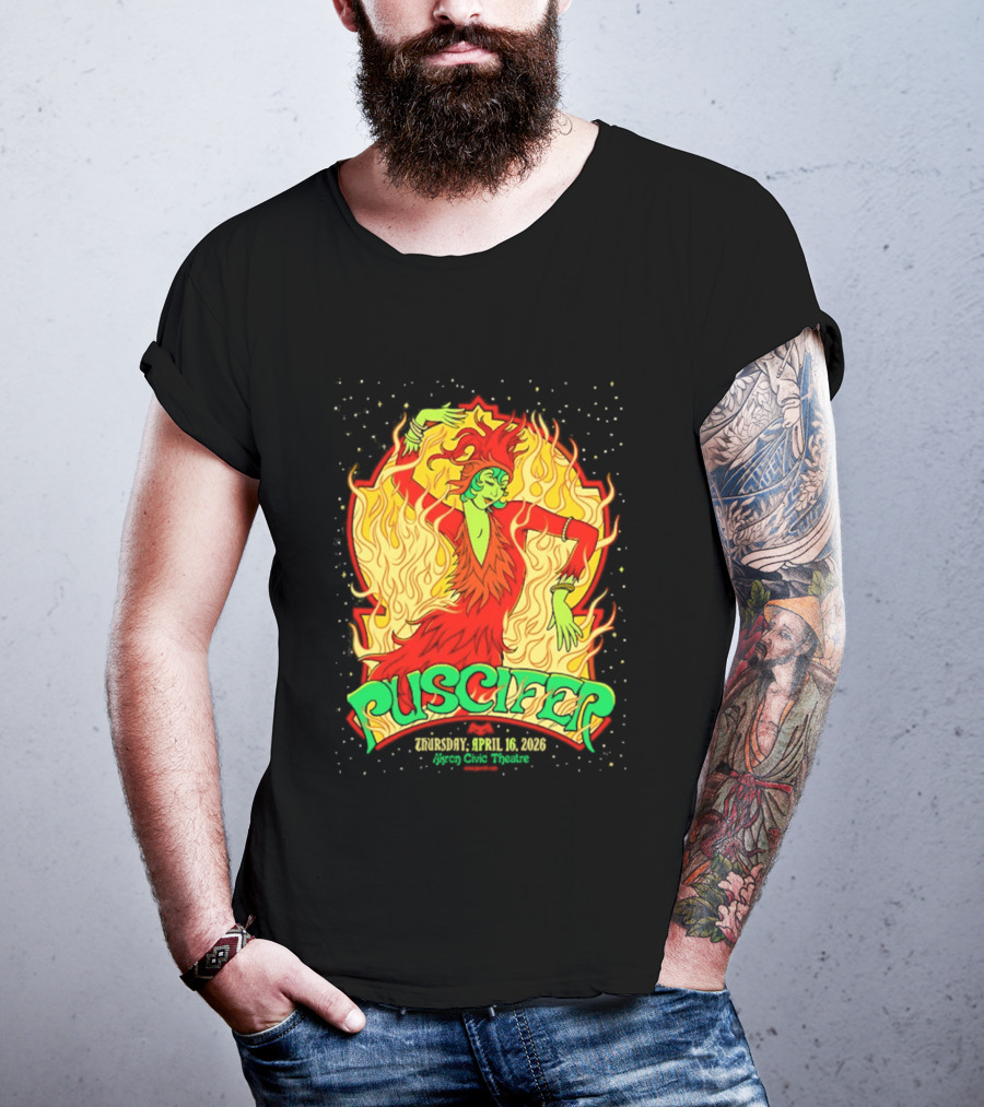 Puscifer Akron Civic Theatre April 16 2026 The Normal Isn't Tour Fiery Dancer T-Shirt