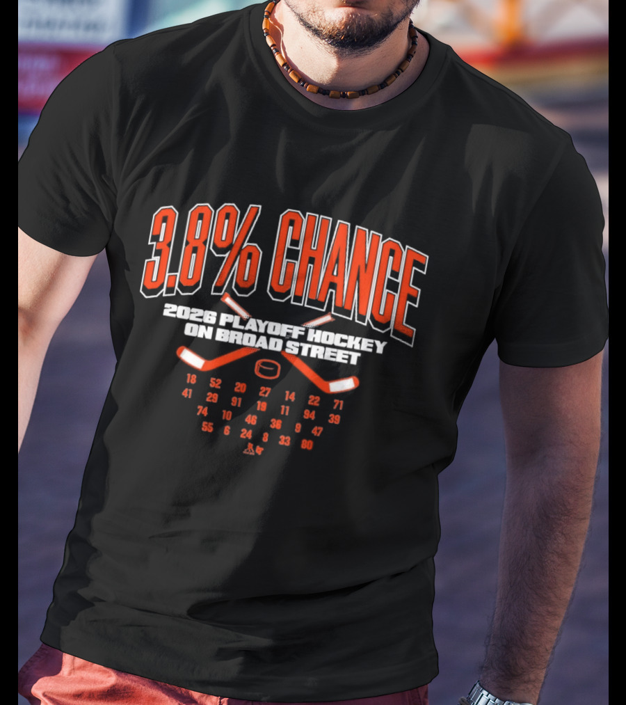 3.8% Chance 2023 Playoff Hockey On Broad Street T-Shirt