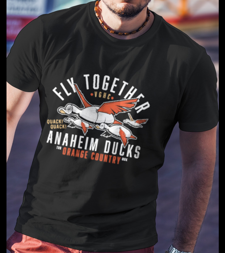 Orange County Anaheim Ducks Fly Together Squadron 1993 T-Shirt