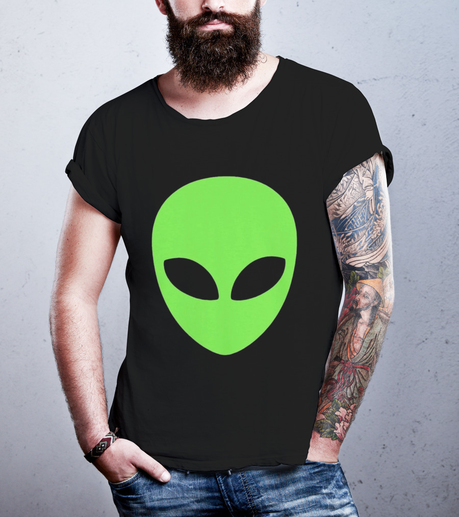 Balenciaga 2020 Alien Green Face Black Eyes T-Shirt