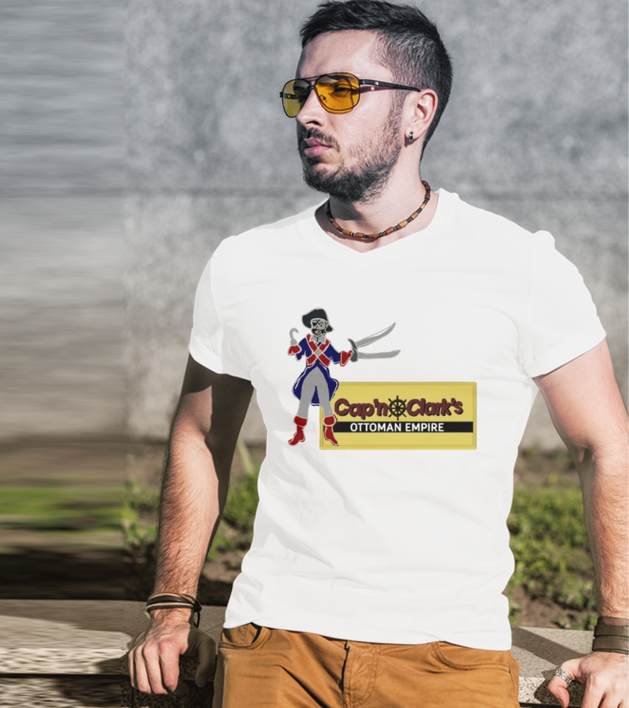 Cap'n Clark's Ottoman Empire Pirate With Crossed Swords T-Shirt