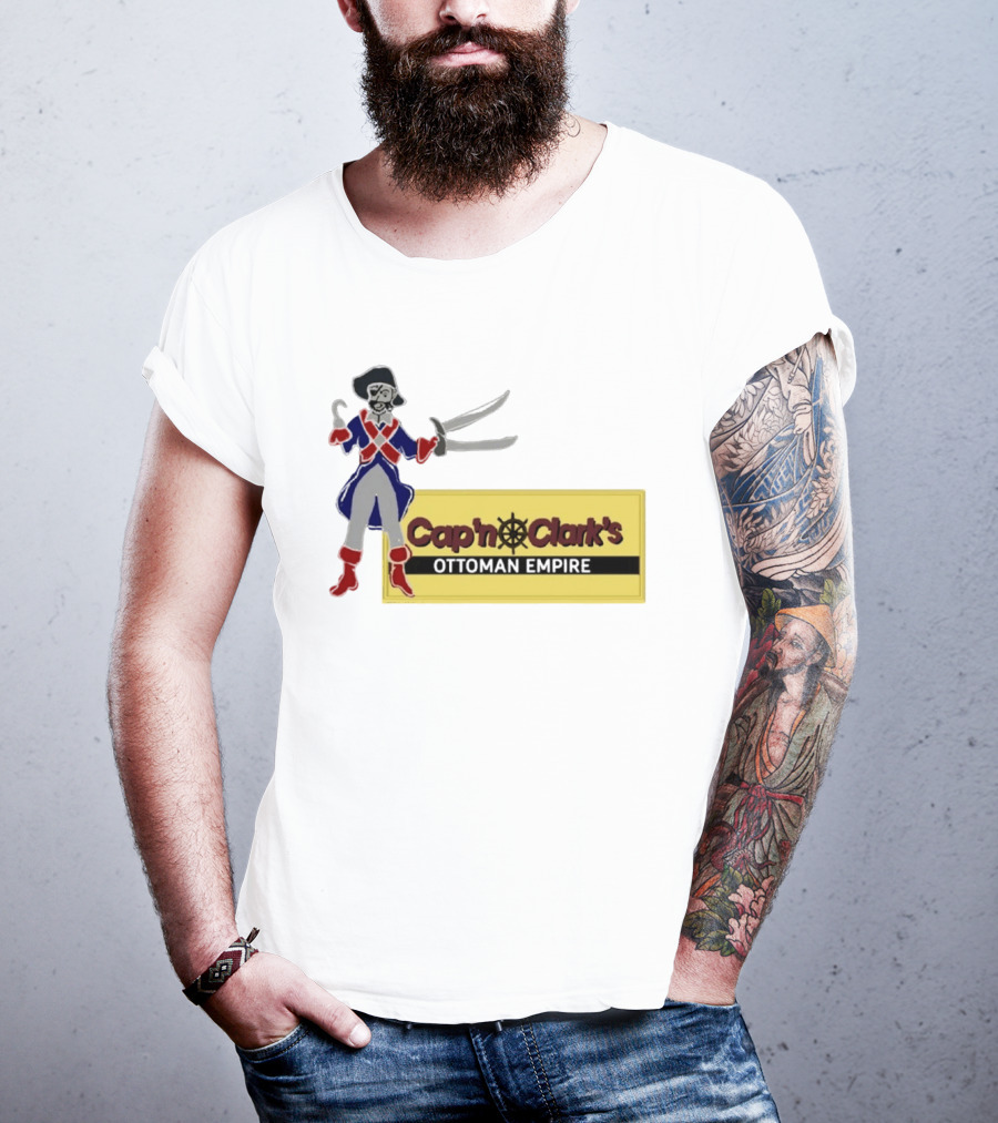 Cap'n Clark's Ottoman Empire Pirate With Crossed Swords T-Shirt