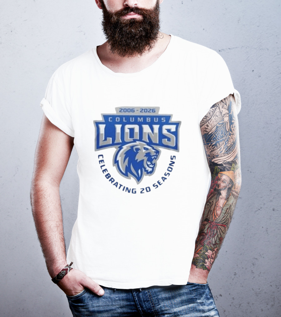 Columbus Lions Celebrating 20 Seasons 2006 2026 T-Shirt
