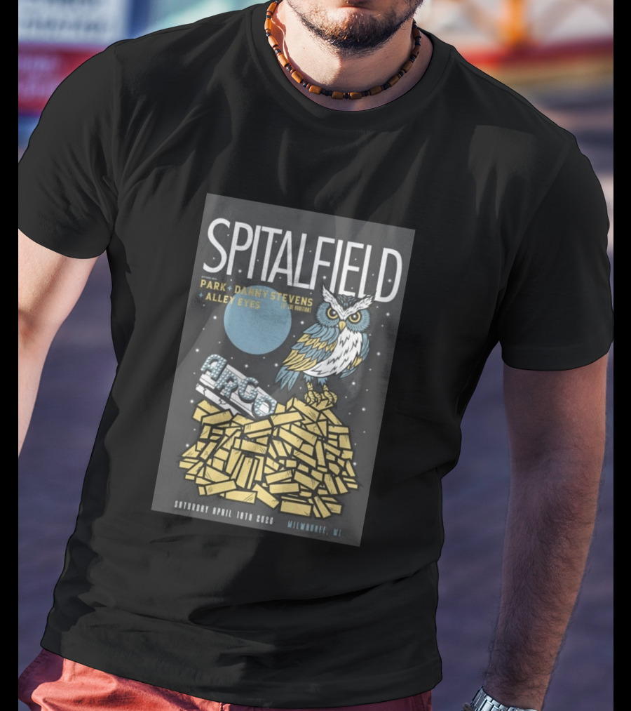 Spitalfield Park Danny Stevens Alley Eyes Milwaukee WI April 18th 2026 Arco Owl T-Shirt