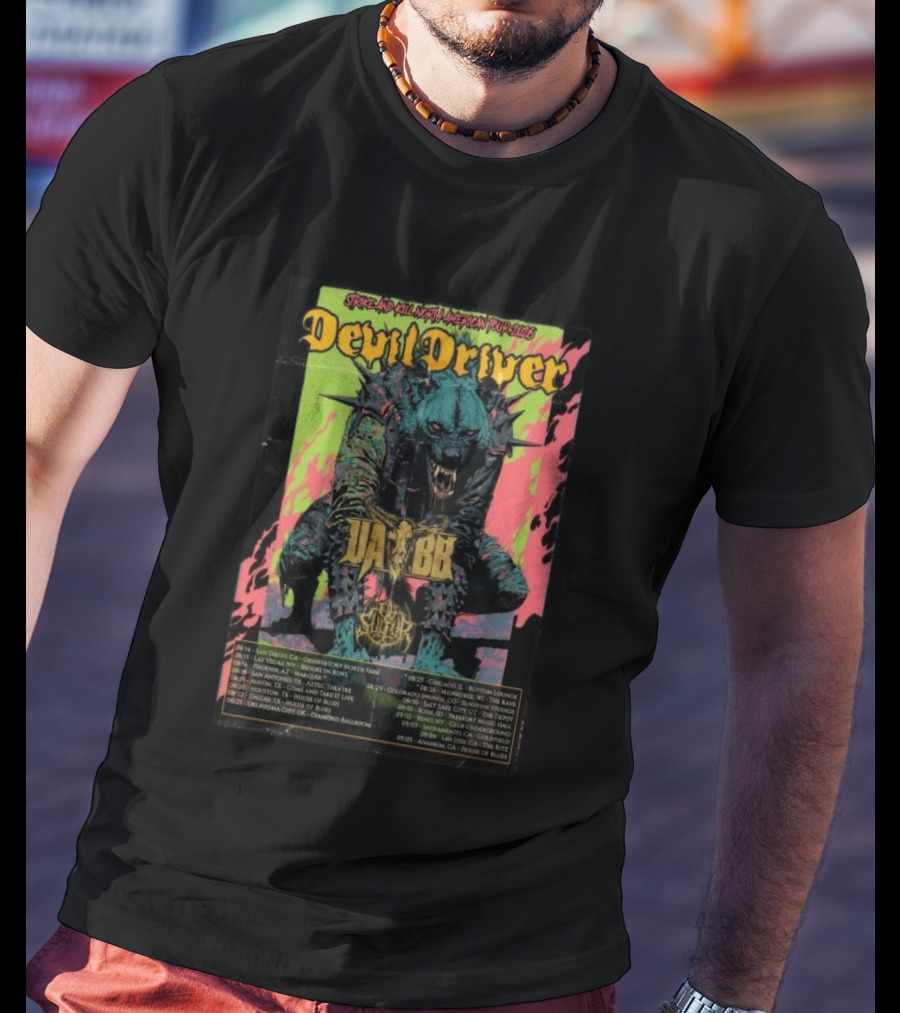 DevilDriver Strike And Kill North American Tour 2026 Dates Locations Monster T-Shirt