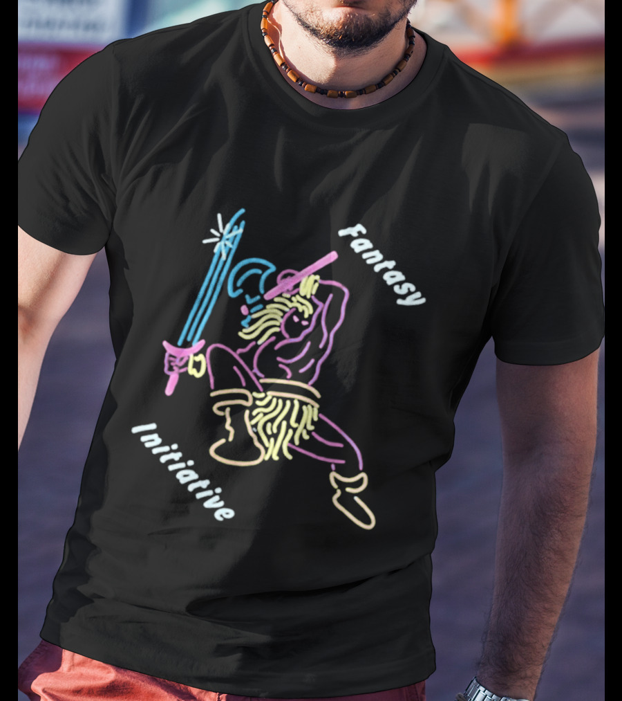 Fantasy Initiative Slash Puf Warrior Character With Sword T-Shirt