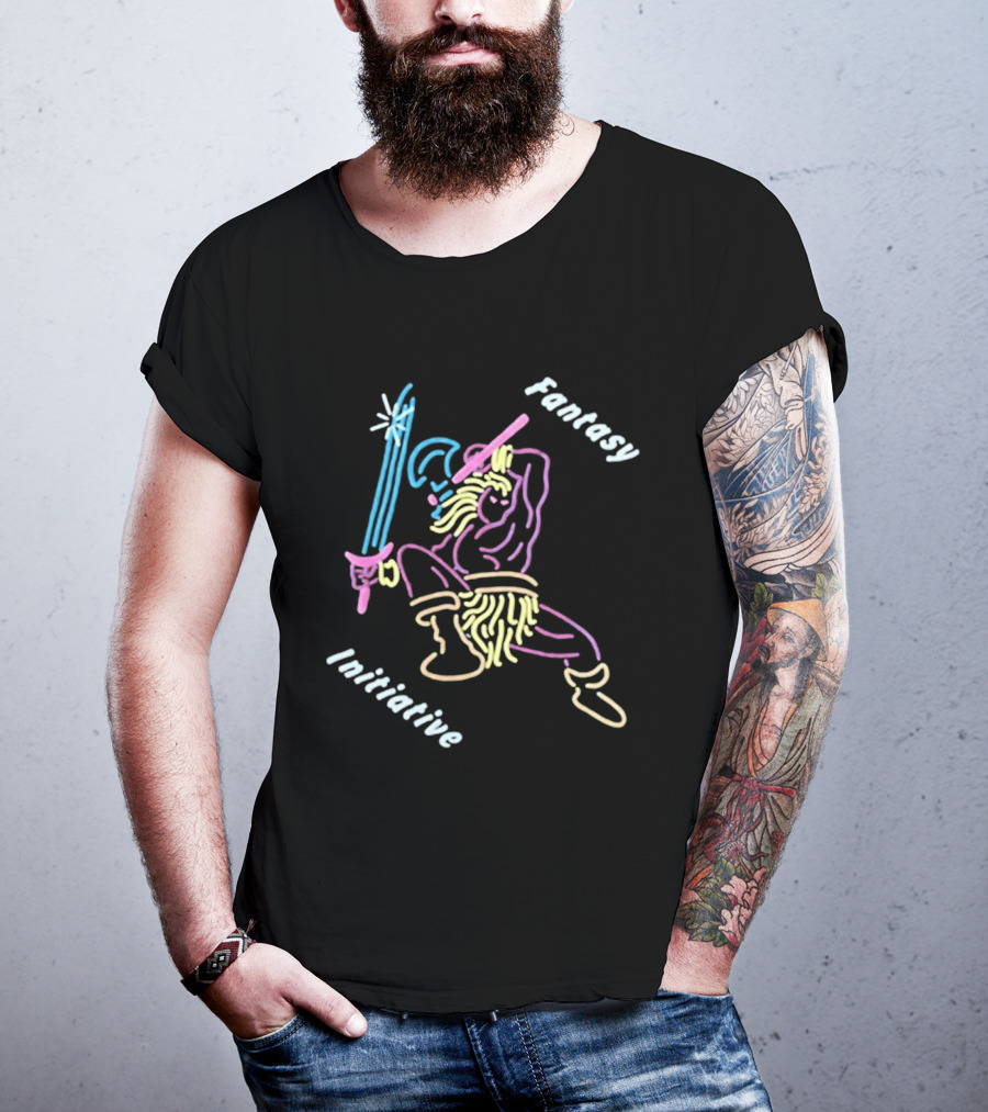 Fantasy Initiative Slash Puf Warrior Character With Sword T-Shirt