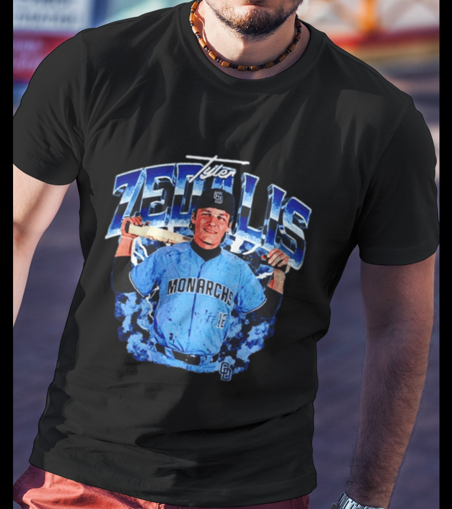 Tyler Zedalis Monarchs Baseball Player Blue Jersey T-Shirt