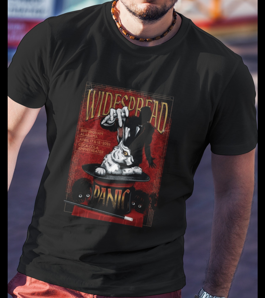Widespread Panic Birmingham Alabama April 17 18 2026 Coca Cola Amphitheater Rabbit Outta The Hat T-Shirt