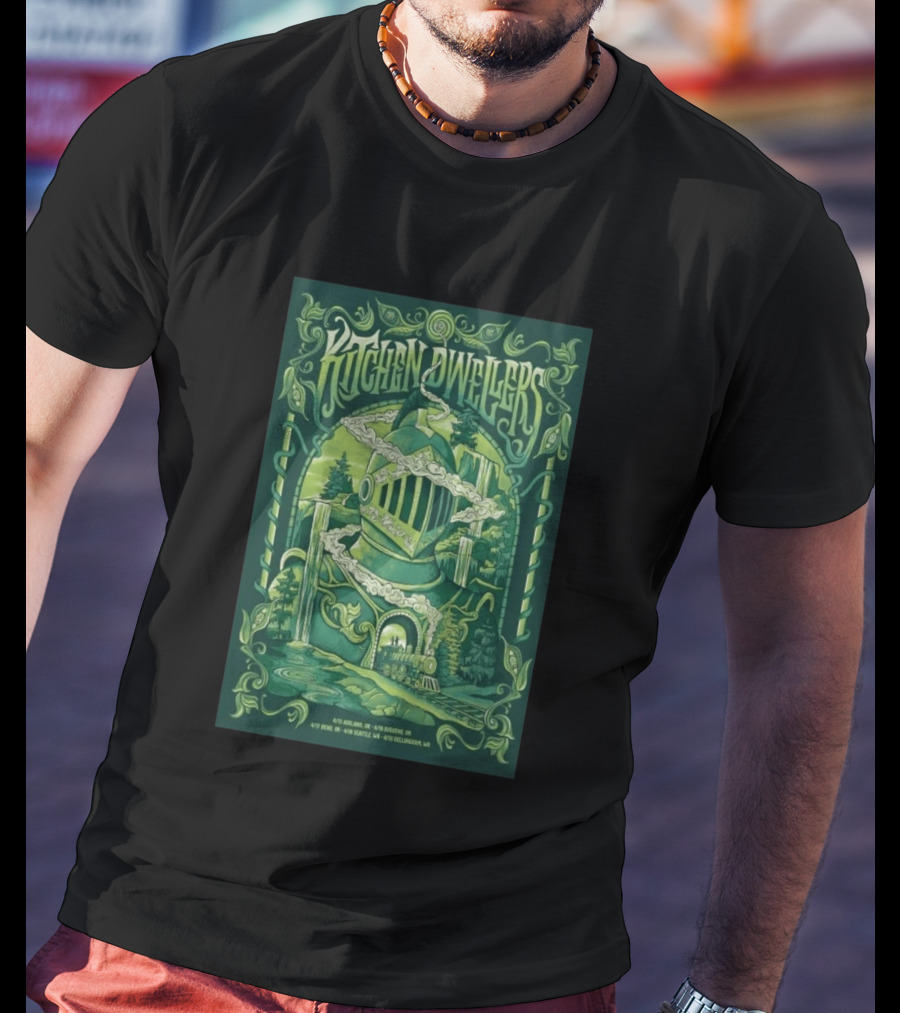 Kitchen Dwellers April 2026 Tour With Train And Nature T-Shirt