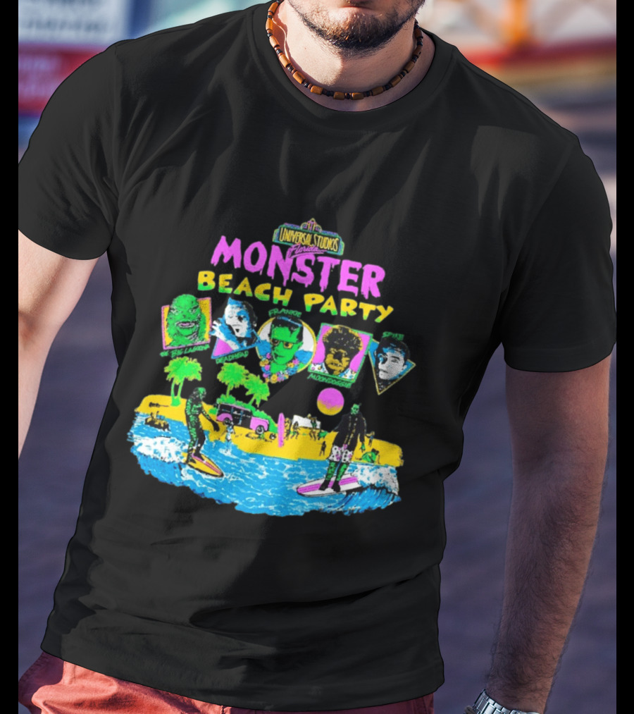 Universal Studios Florida Monster Beach Party The Big Lagoona Deadhead Frankie Retro Style Fun T-Shirt