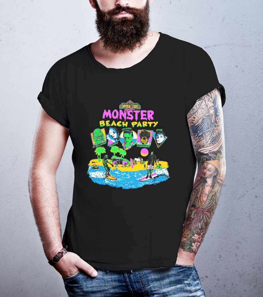 Universal Studios Florida Monster Beach Party The Big Lagoona Deadhead Frankie Retro Style Fun T-Shirt