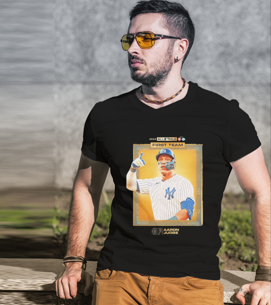 Aaron Judge 2022 All MLB First Team Yankees Player Recognition T-Shirt