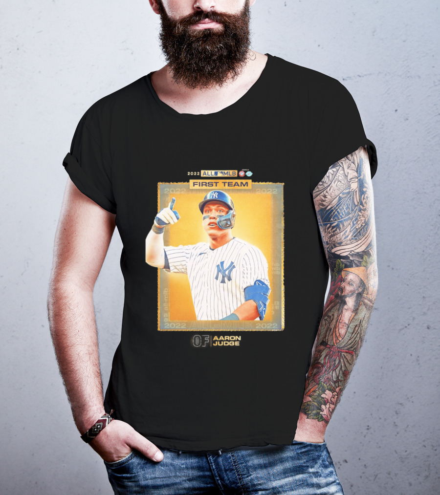 Aaron Judge 2022 All MLB First Team Yankees Player Recognition T-Shirt