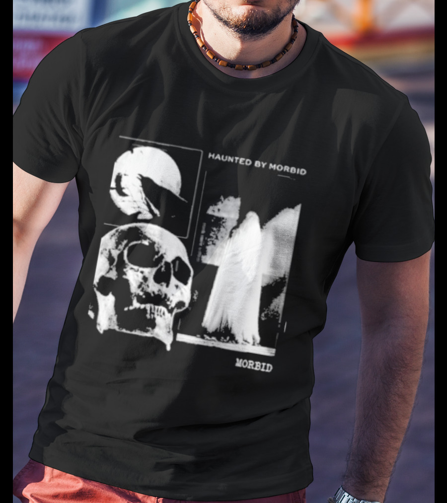 Haunted By Morbid Skull And Ghost Imagery Morbid Podcast T-Shirt