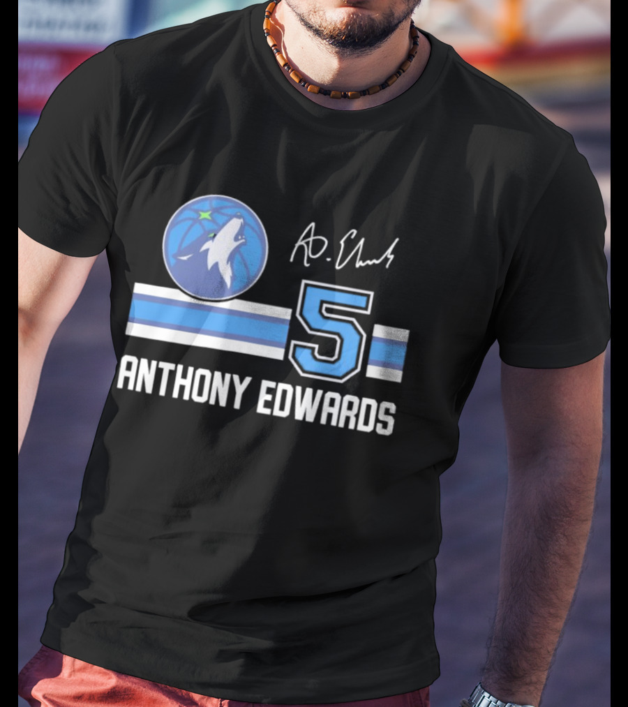 Anthony Edwards Minnesota Timberwolves 5 NBA Signature T-Shirt