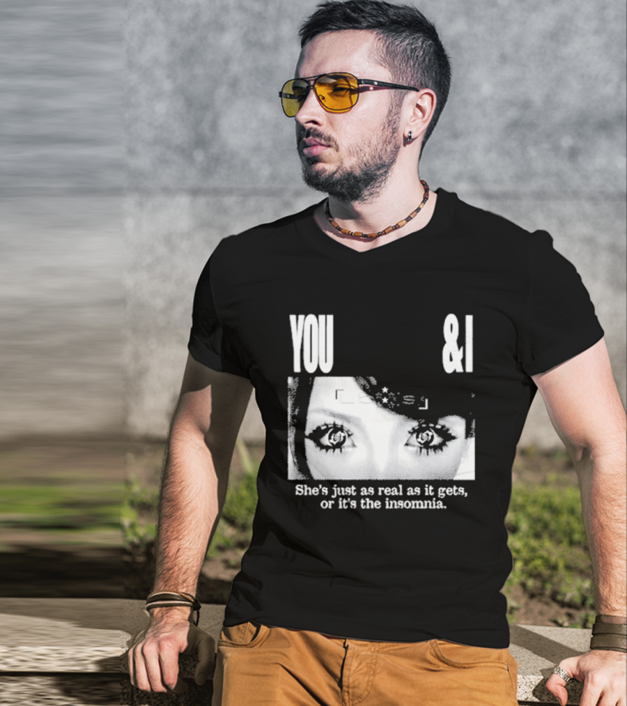 Lucy Bedroque You & I She's Just As Real As It Gets Or It's The Insomnia Black T-Shirt