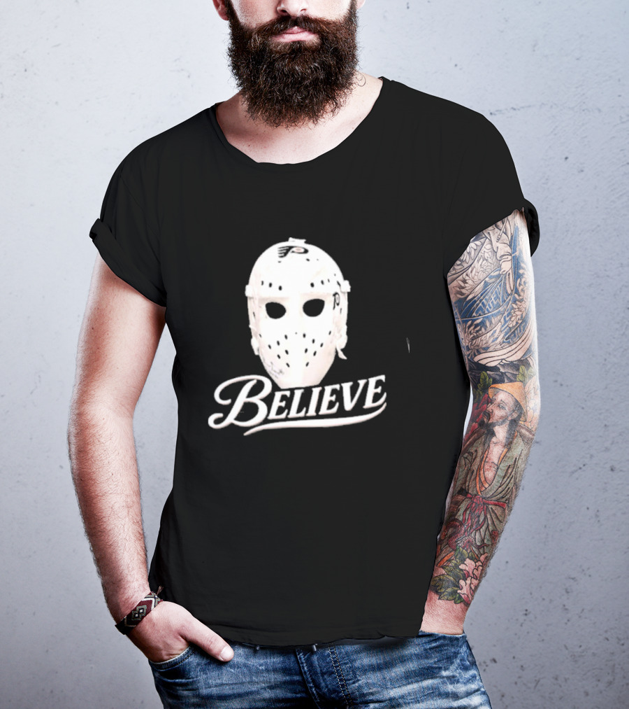 Believe Classic Hockey Mask Philadelphia Flyers T-Shirt