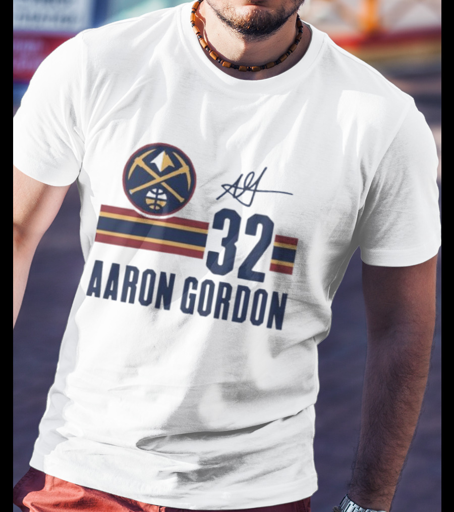 Aaron Gordon Denver Nuggets NBA 32 Basketball Signature T-Shirt