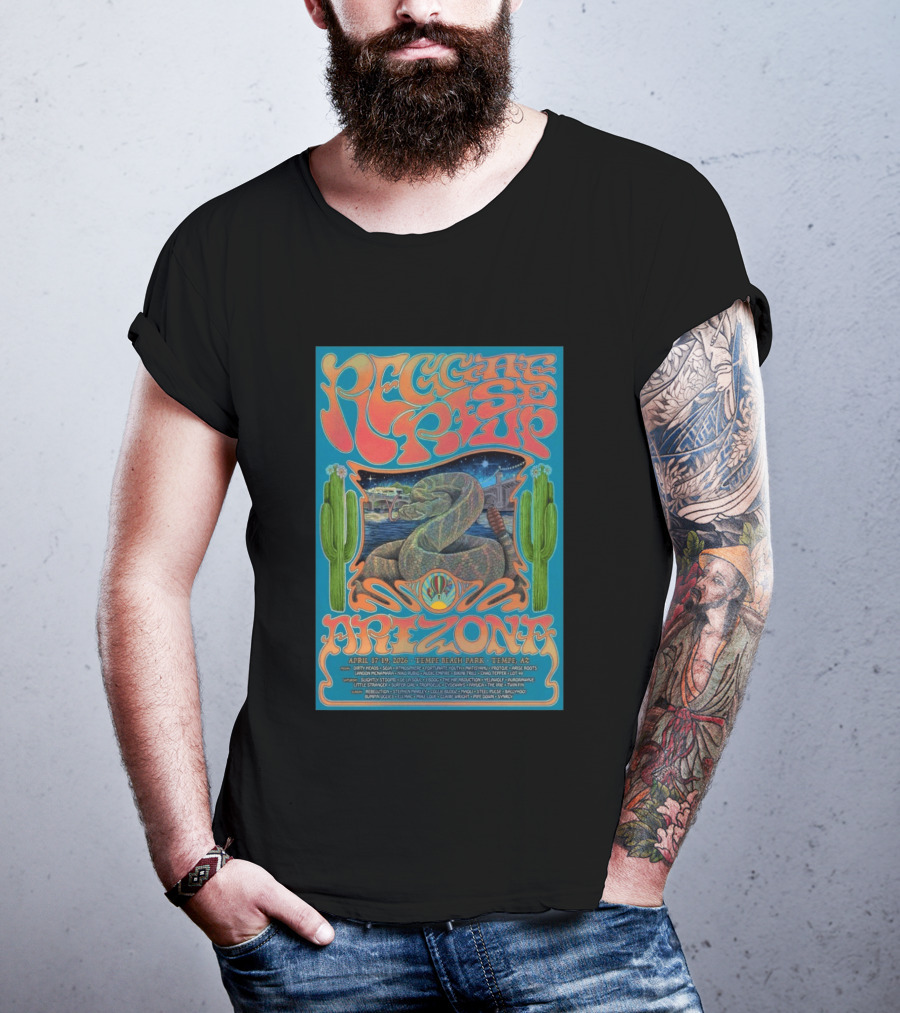 Reggae Rise Up Arizona Festival 2026 Tempe Beach Park April 17 19 Lineup Rebelution Damian Marley Trevor Hall Atmosphere T-Shirt