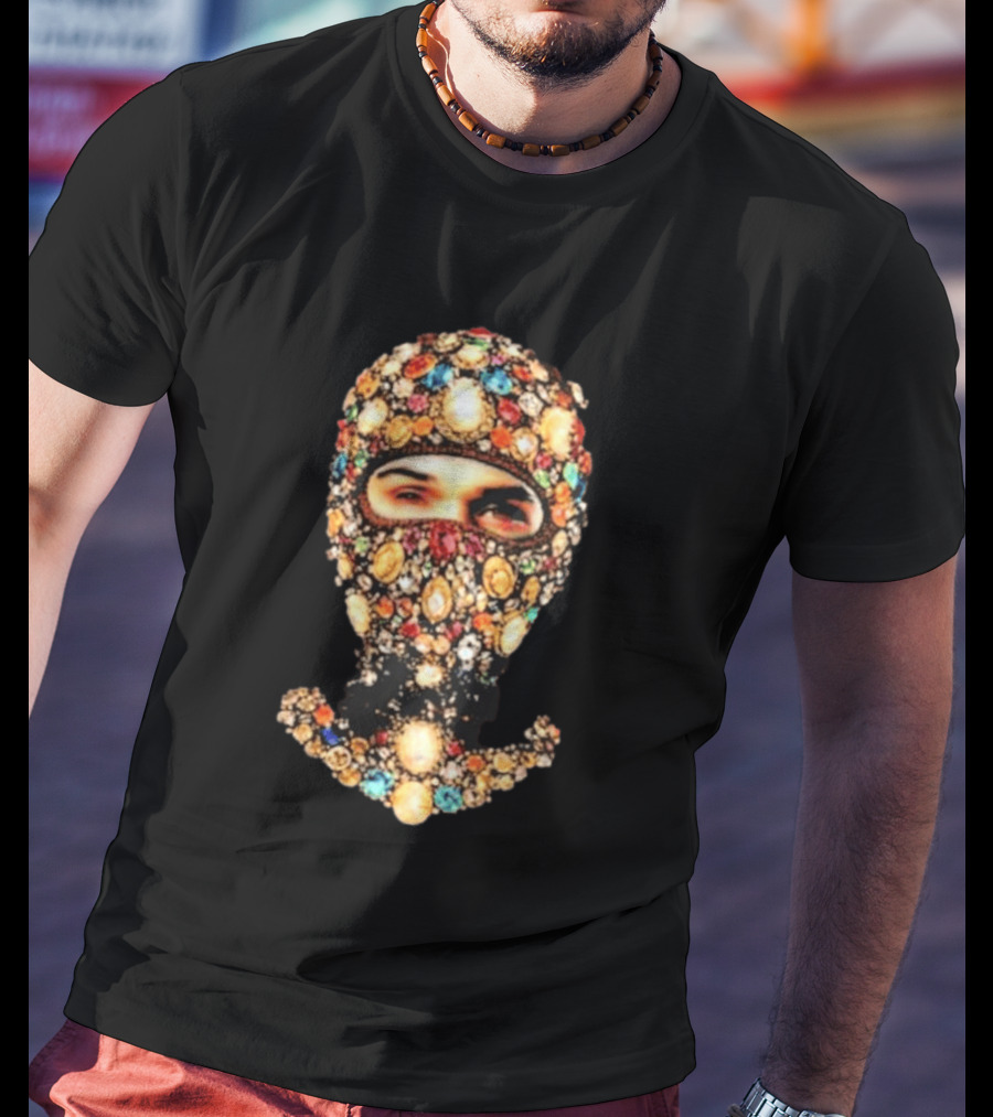 Chris Brown Obvious Gems Jewel Encrusted Balaclava T-Shirt