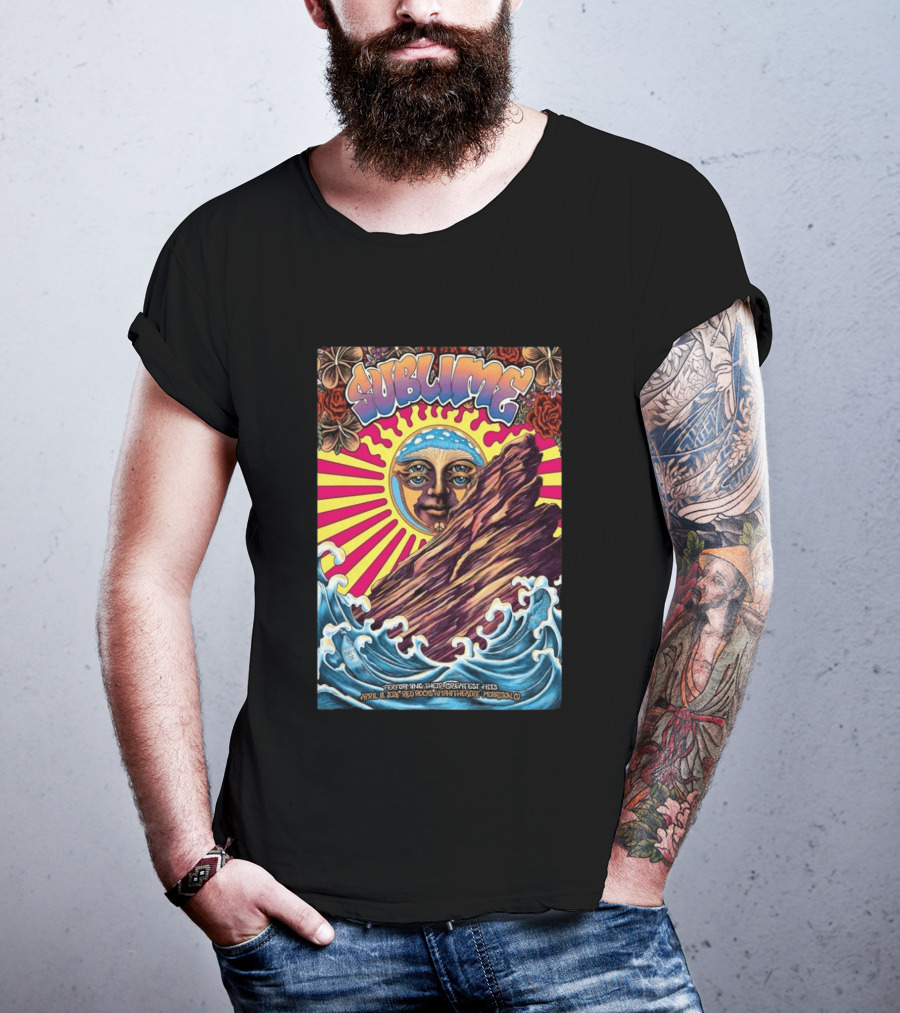 Sublime April 18 2026 Red Rocks Amphitheatre Morrison CO Performing Their Greatest Hits Sun Ocean Waves T-Shirt