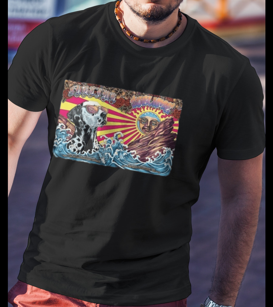 Sublime Red Rocks April 17 18 2026 Morrison CO Dalmatian Sunglasses Sun Waves Roses T-Shirt