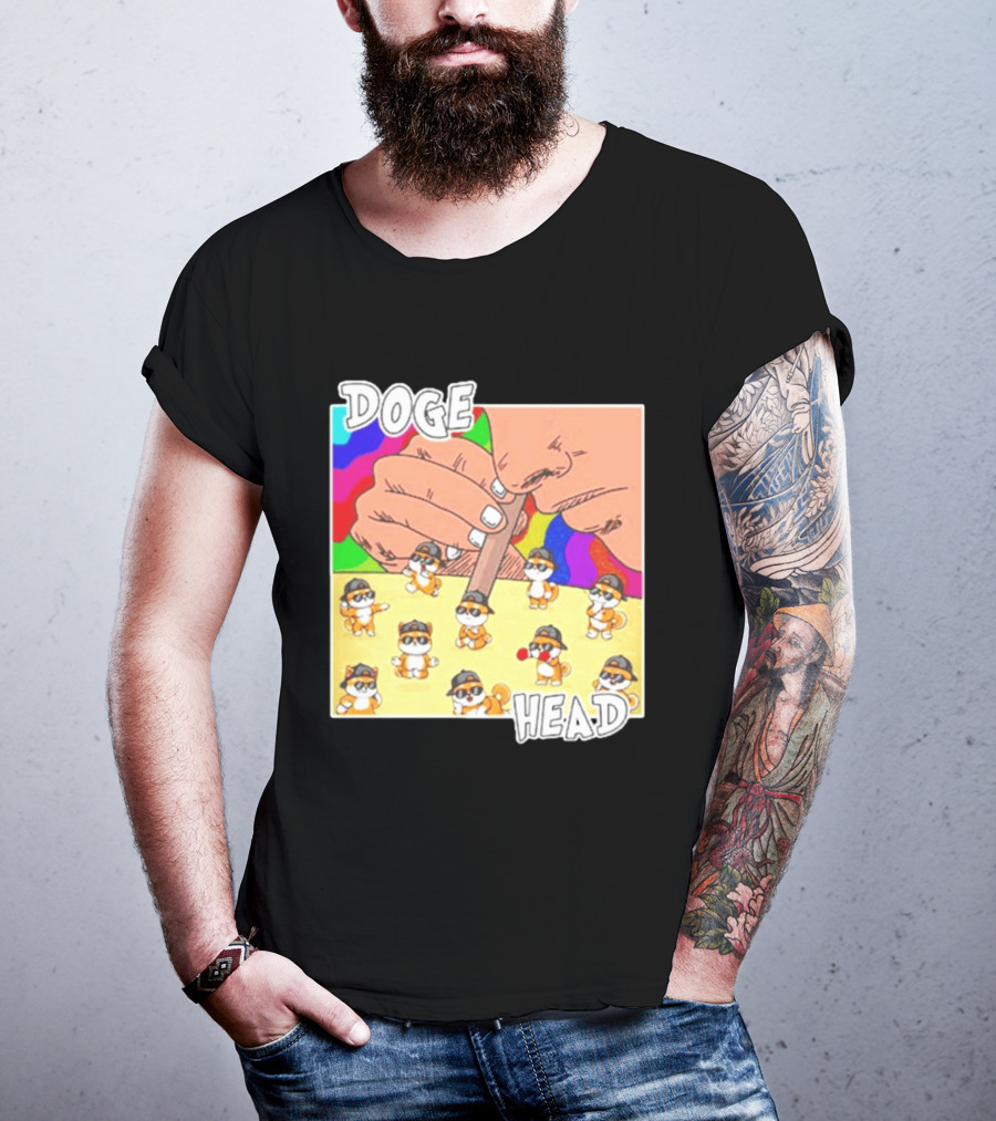Doge Head Meme Cartoon With Dogs And Sunglasses T-Shirt