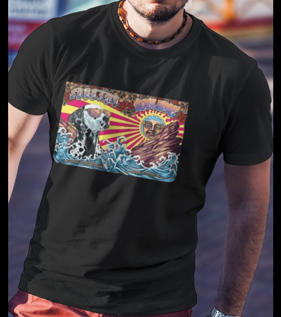 Sublime Red Rocks 2026 Dog Waves Sunburst Psychedelic T-Shirt