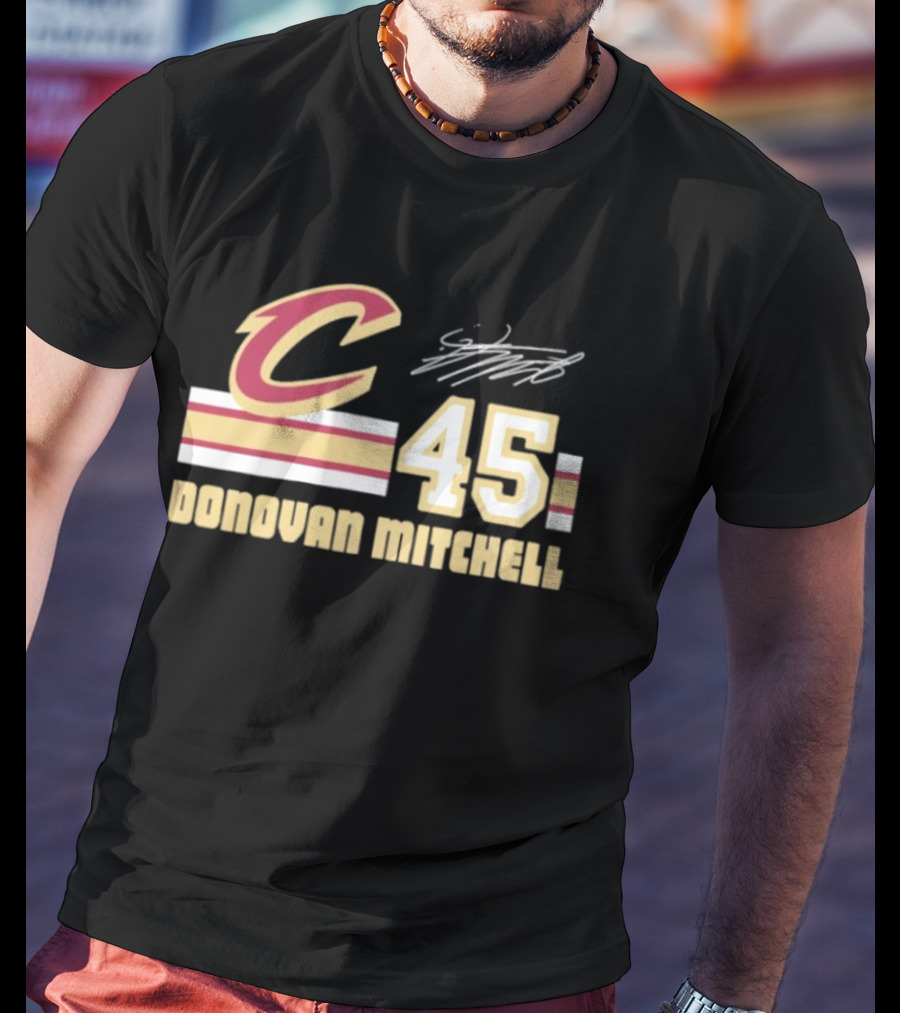 Cleveland Cavaliers Donovan Mitchell 45 Signature NBA T-Shirt