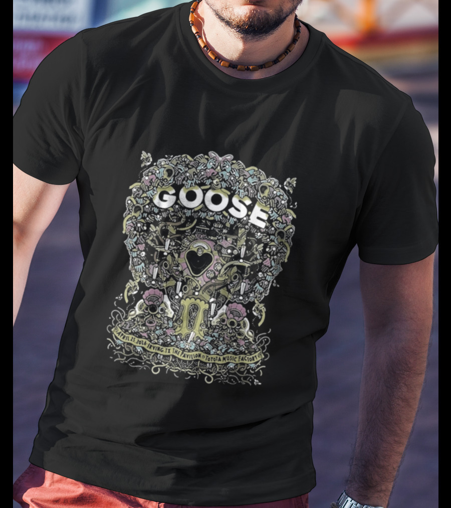 Goose Irving TX Event Apr 25 2026 Psychedelic Floral Heart T-Shirt