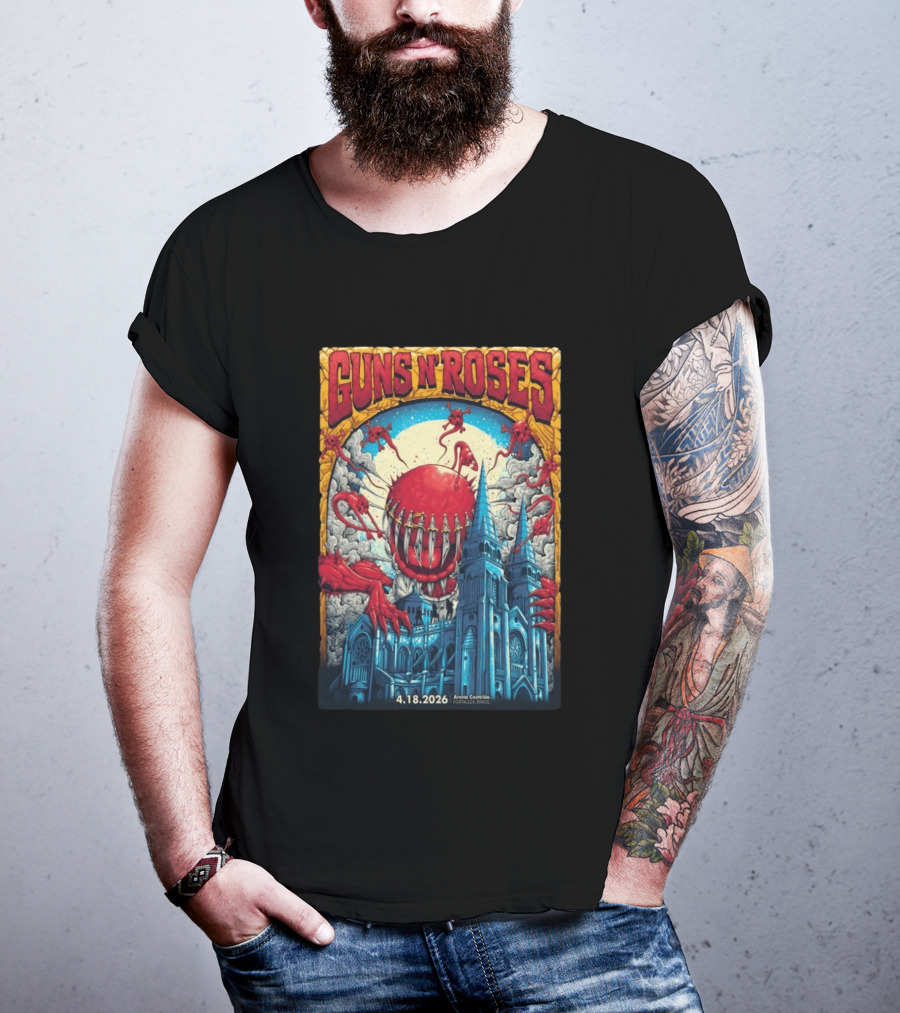 Guns N' Roses 4 18 2026 Fortaleza Brazil Arena Castelão Event Venom Cathedral T-Shirt