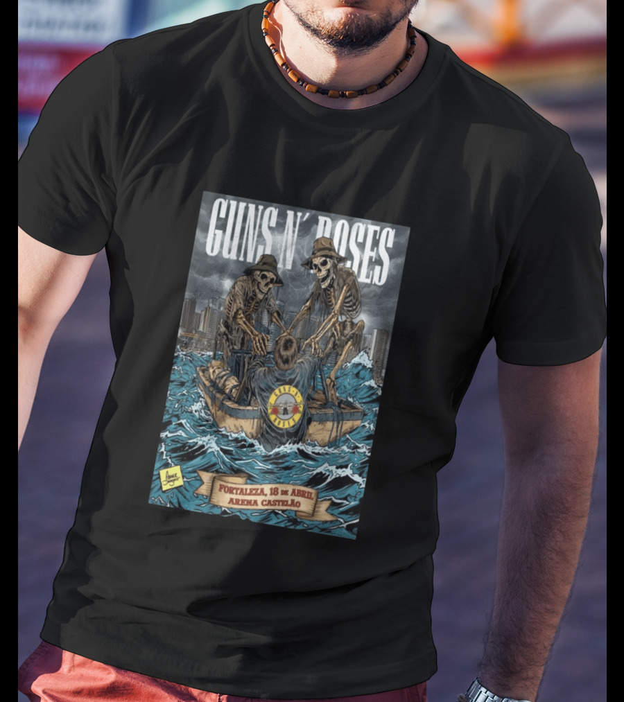 Guns N' Roses April 18 2026 Fortaleza Arena Castelão Skeletal Boat T-Shirt
