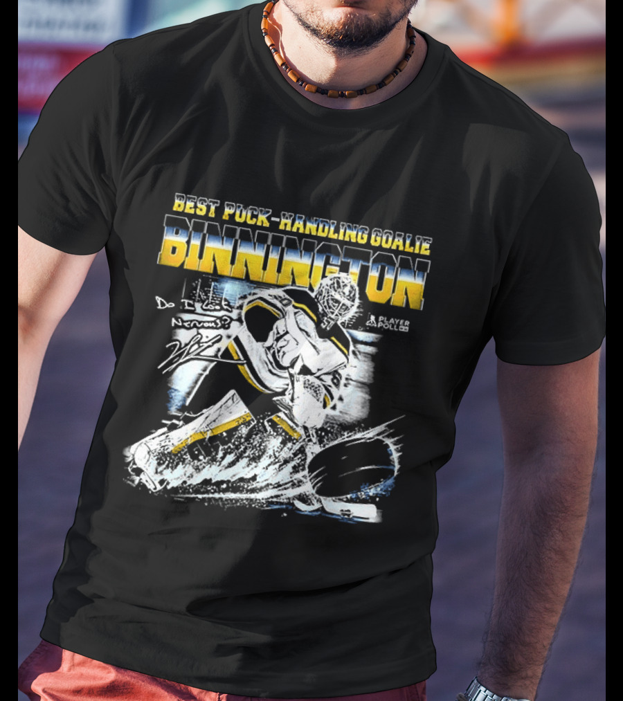 Best Puck Handling Goalie Binnington St. Louis Hockey T-Shirt