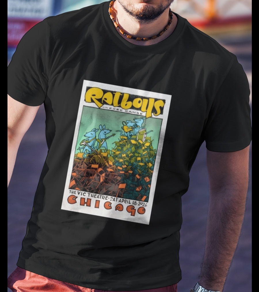 Ratboys Free Range April 18 2026 Vic Theatre Chicago Concert T-Shirt