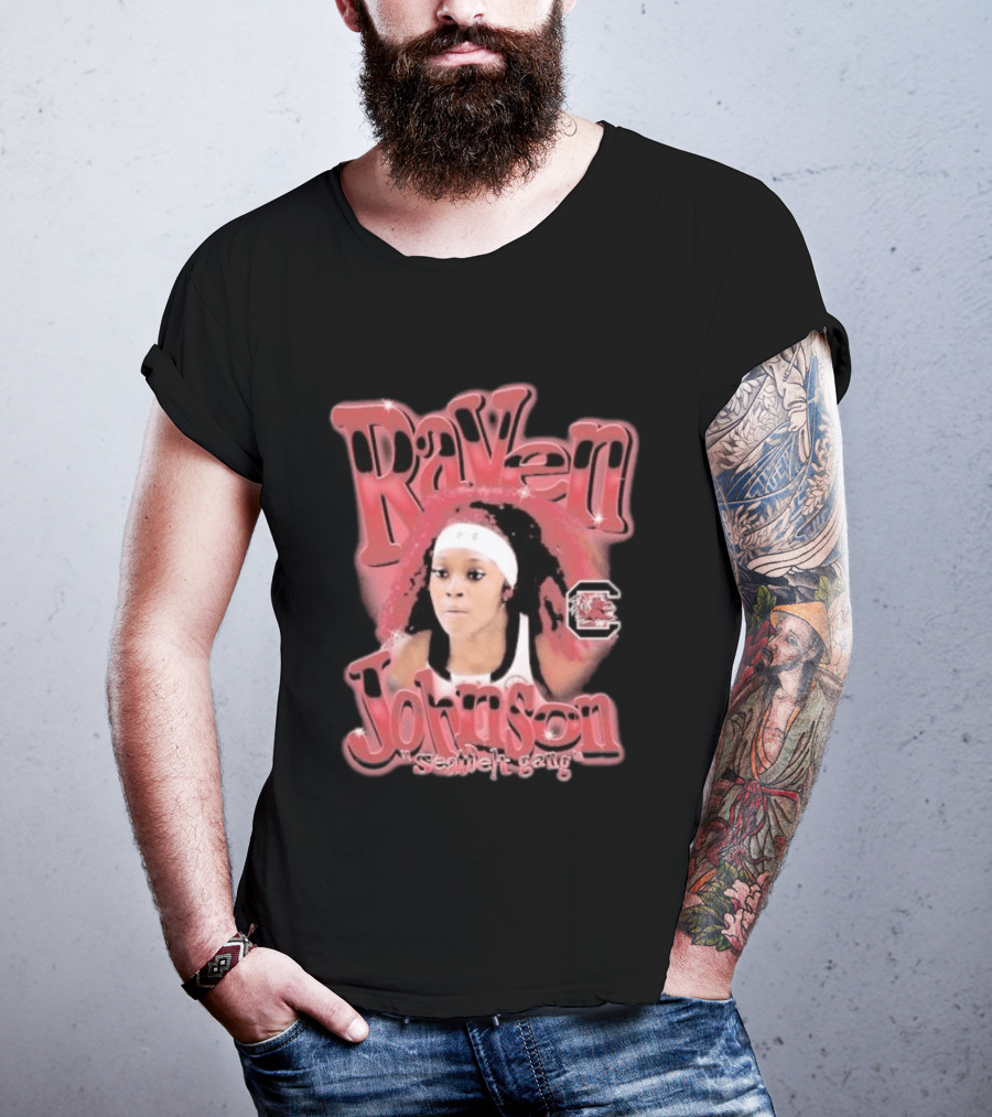 Raven Johnson South Carolina Gamecocks Seatbelt Gang T-Shirt