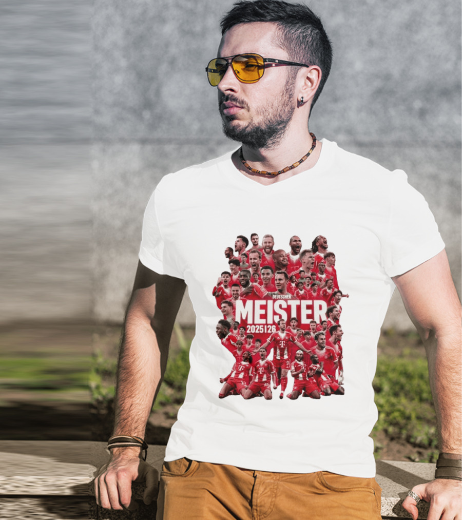 Bayern Deutscher Meister 2025 2026 Players Celebration T-Shirt
