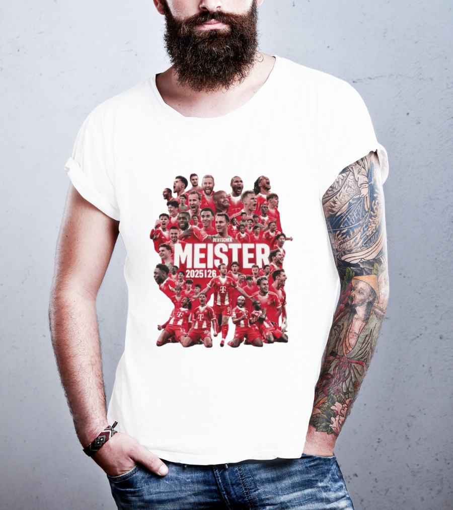 Bayern Deutscher Meister 2025 2026 Players Celebration T-Shirt