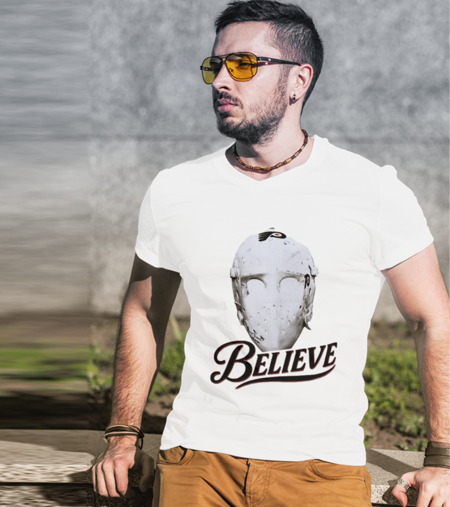 Philadelphia Flyers Believe Mask White T-Shirt