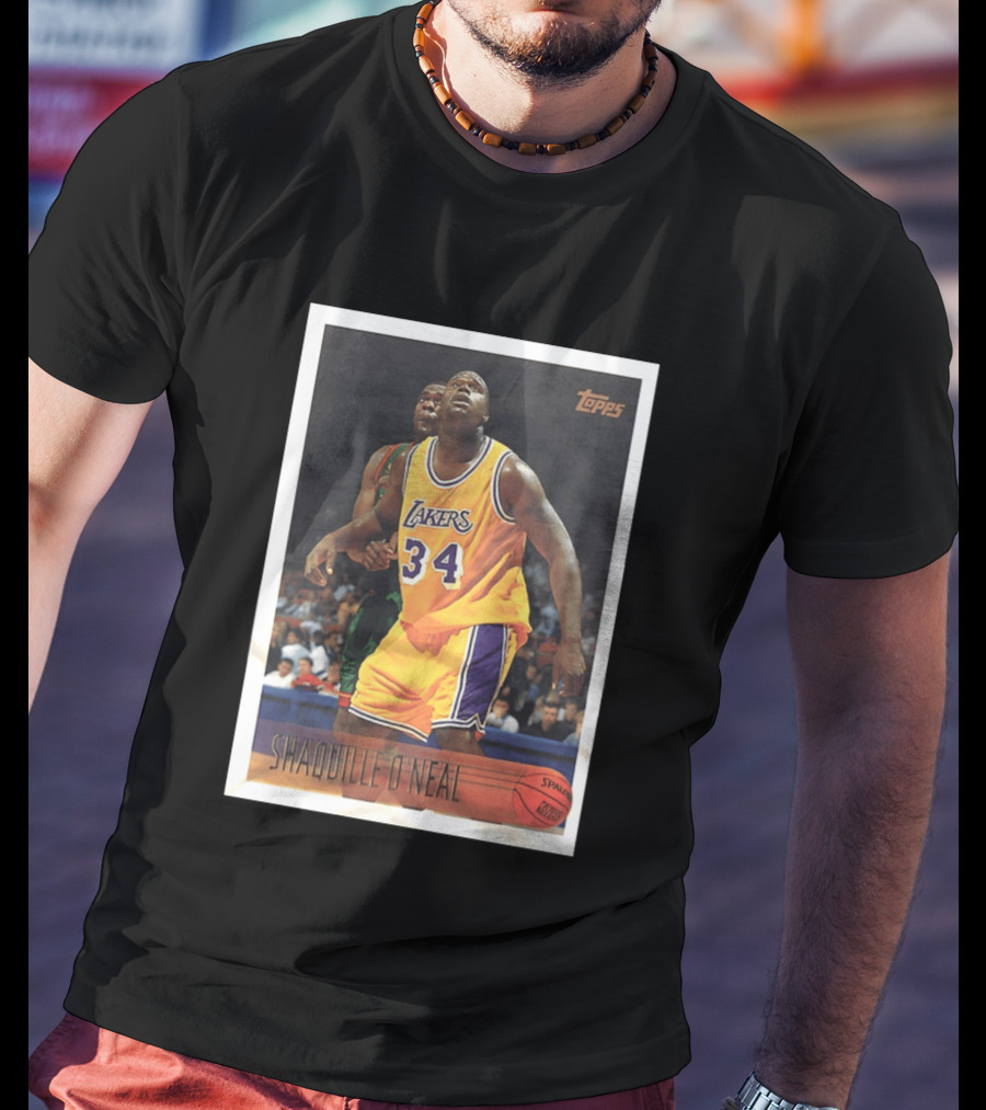 SHaQuille O'Neal Topps Lakers NBA Basketball Trading Card T-Shirt