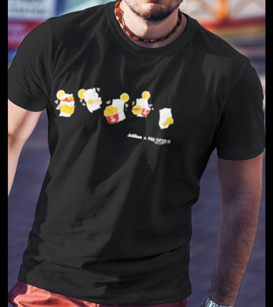 Jollibee X Final Fantasy XIV Moogle Eating Chicken And Fries T-Shirt