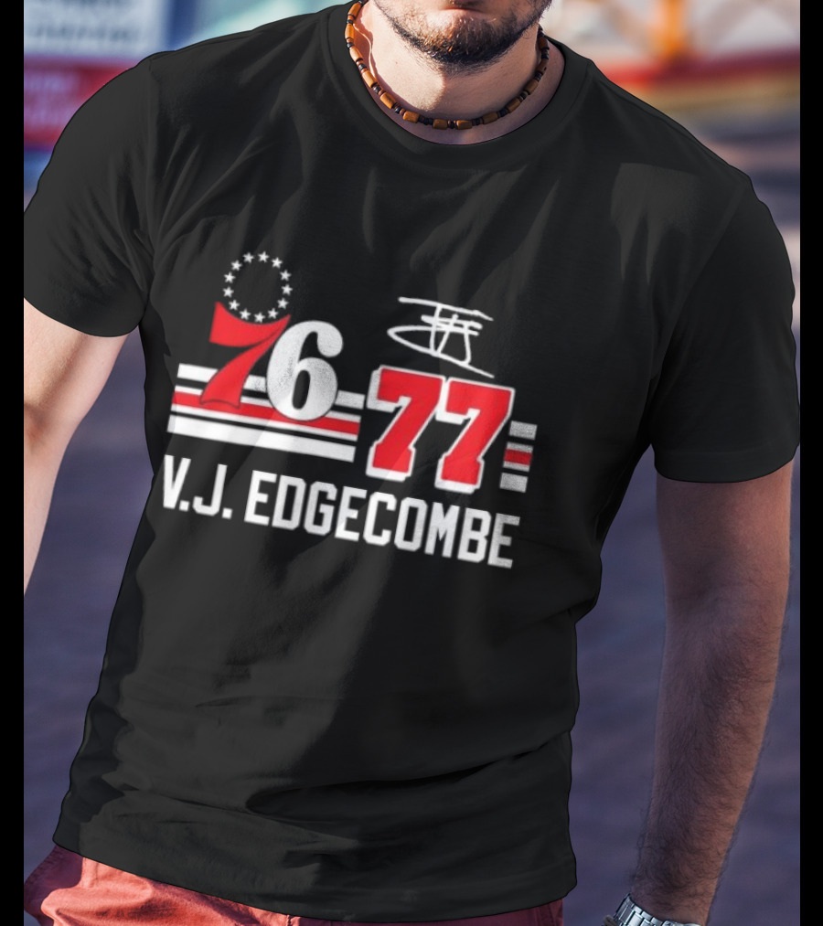 Philadelphia 76ers VJ Edgecombe 76 77 NBA Number T-Shirt