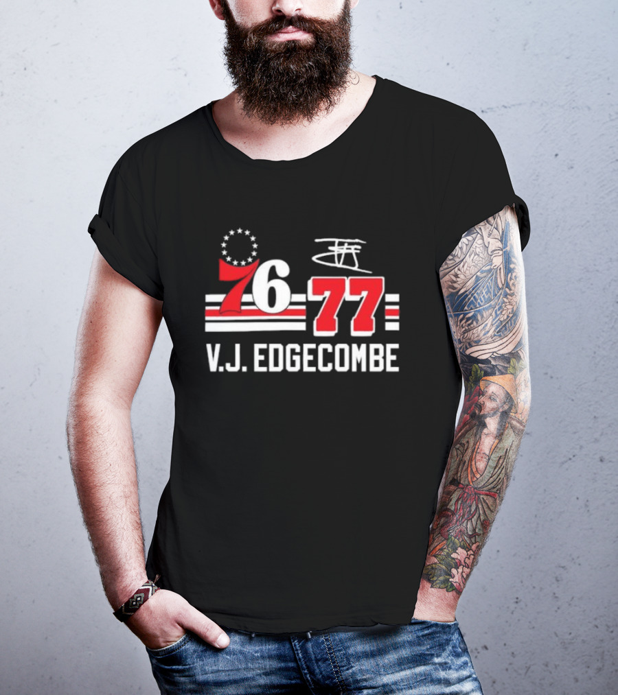 Philadelphia 76ers VJ Edgecombe 76 77 NBA Number T-Shirt
