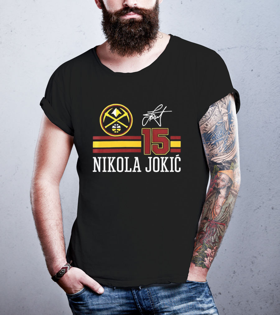 Nikola Jokić 15 Denver Nuggets NBA Signature T-Shirt