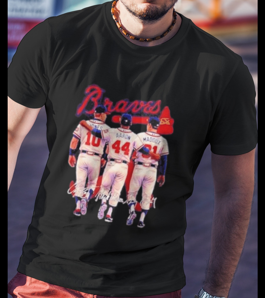 Atlanta Braves Jones Aaron Maddux Iconic Baseball Legends T-Shirt